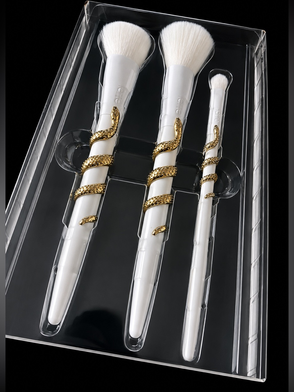 tarte White and Gold Snake-Handle Makeup Brush Set